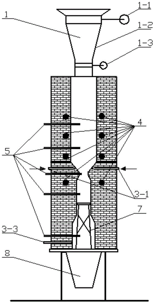 Pulse downdraft type high-temperature fixed bed gasification furnace