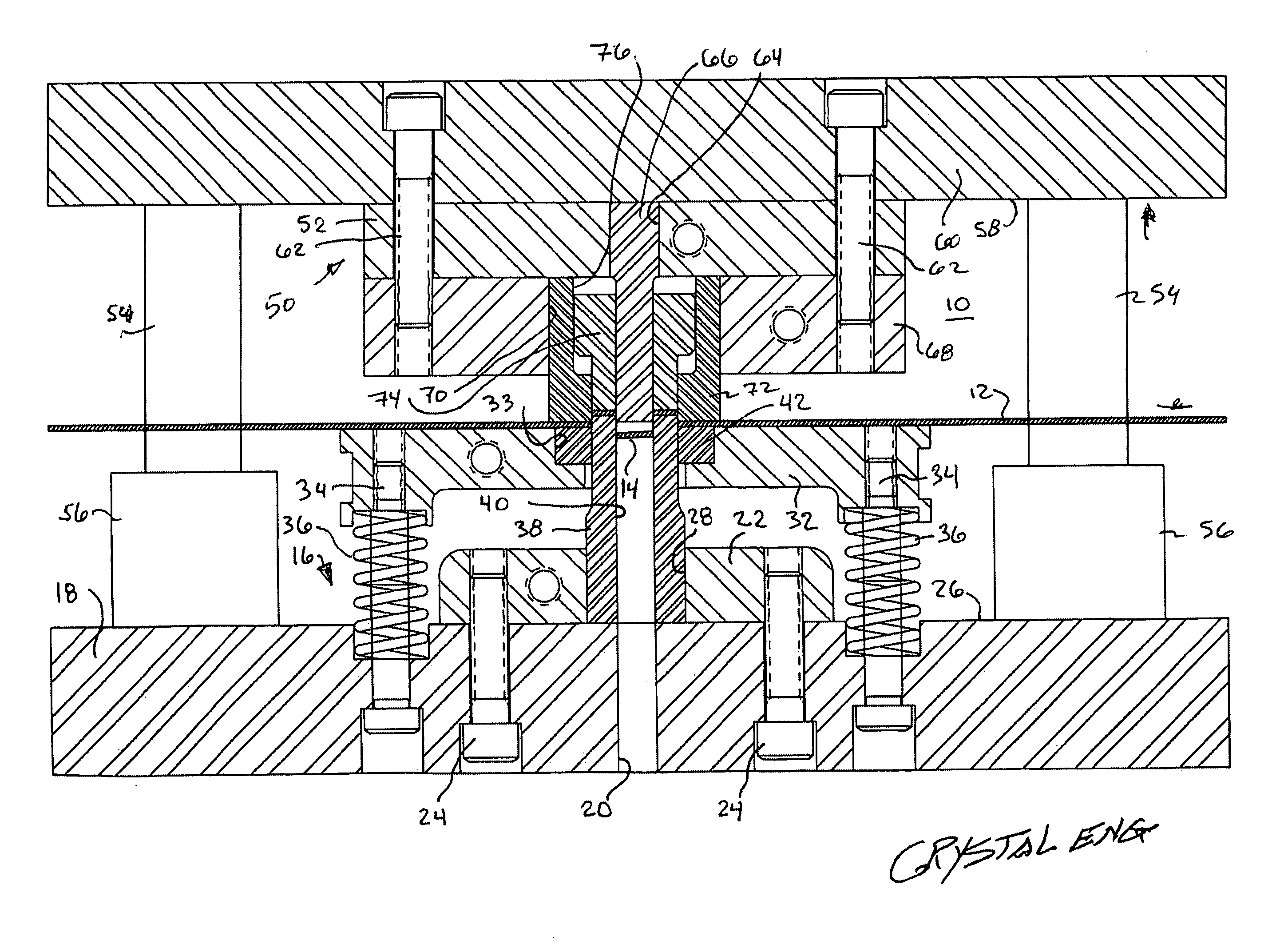 Flexible grip die-alignment arrangement