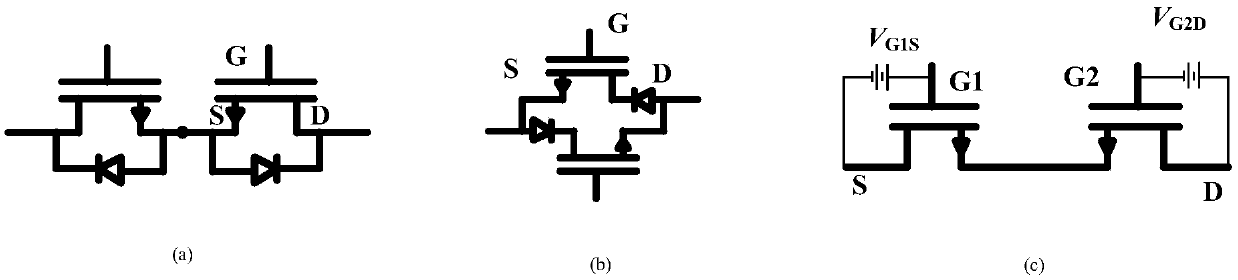 Gallium nitride gate controlled tunneling bidirectional switching device