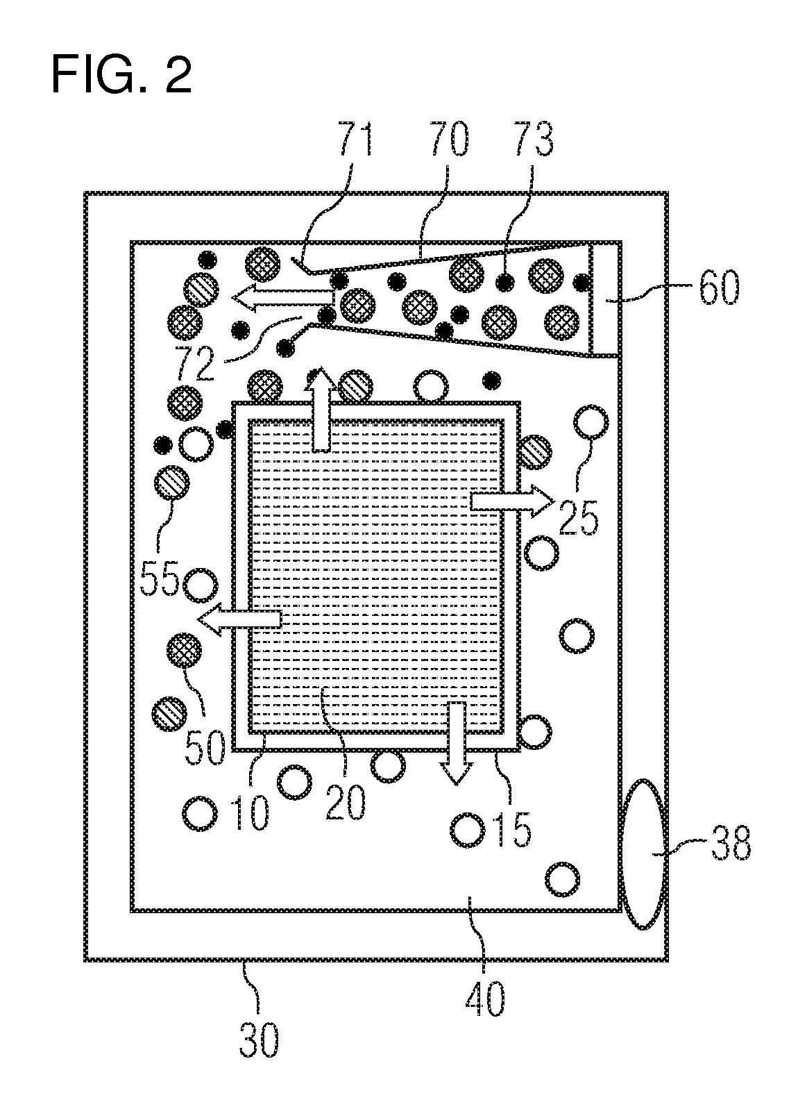 Energy storage system with a protective device that chemically binds decomposition products of a solvent of an electric component