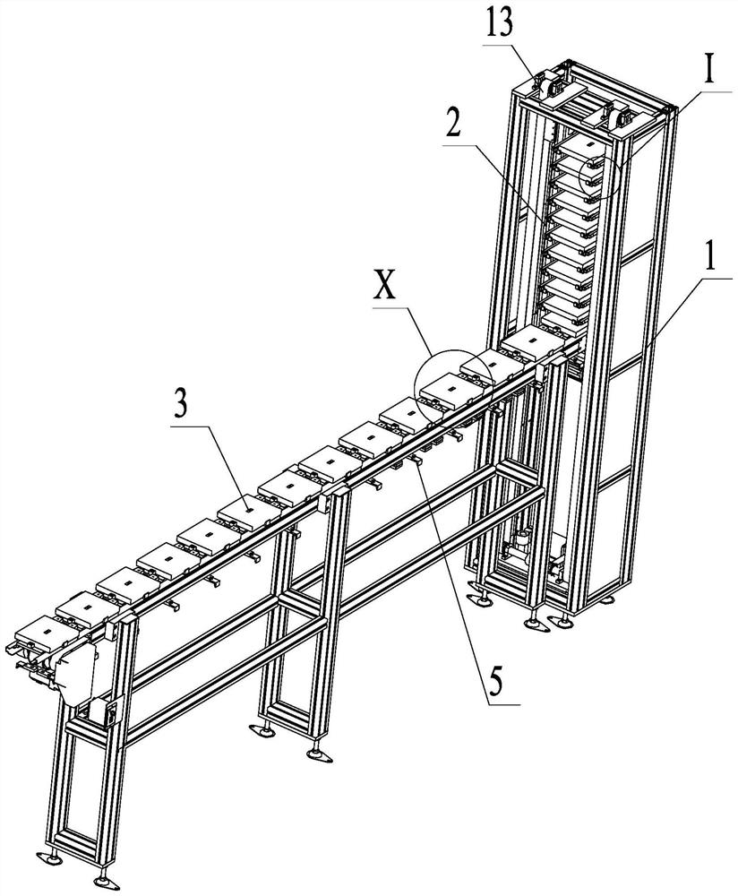 Battery cell feeding and discharging device and battery production system