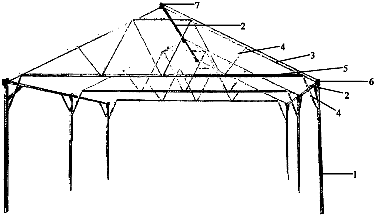 Ridge-shaped combined building structure