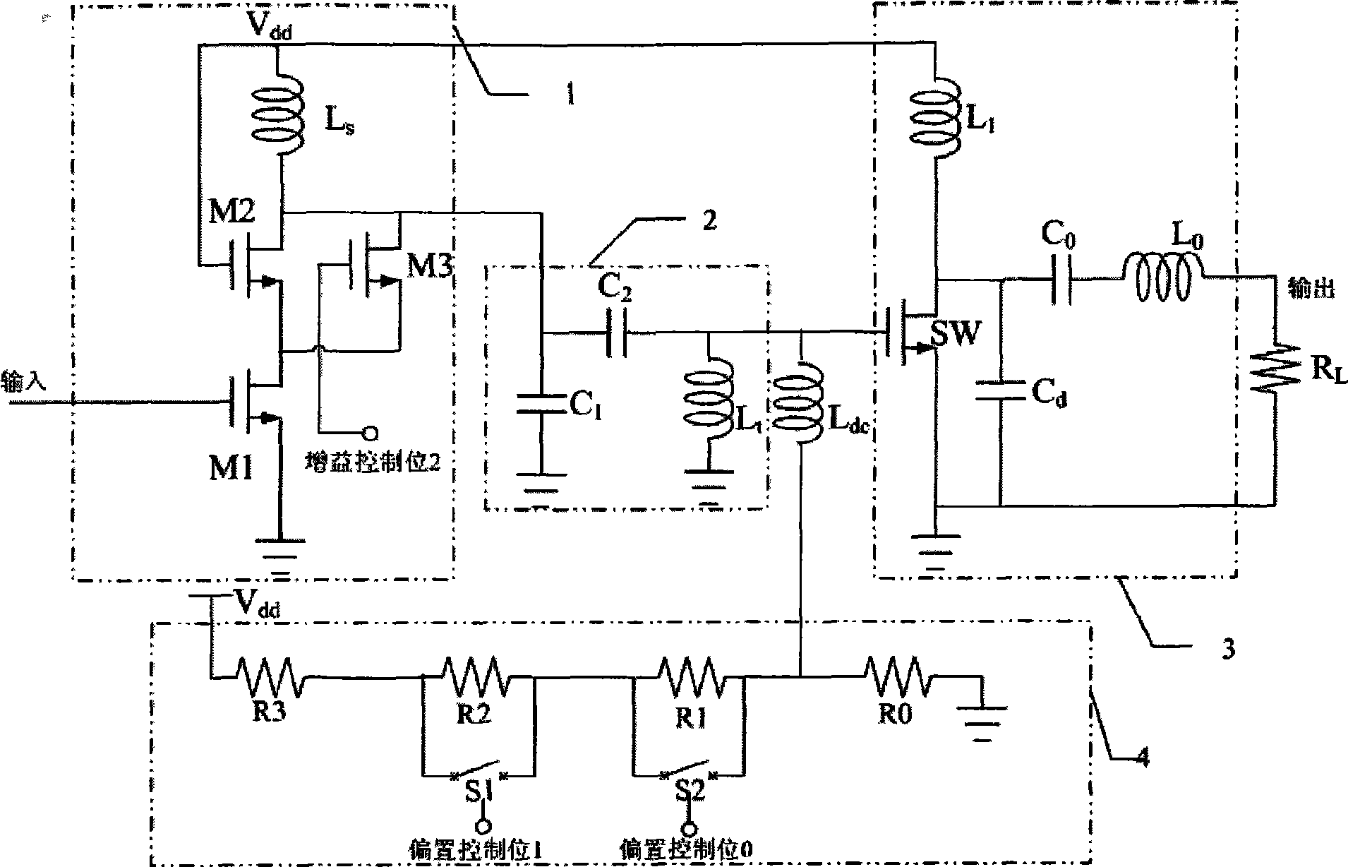 E type power amplifier digital power control circuit applied on low power output