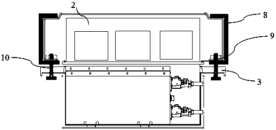 Battery system structure with chassis cross beam running through battery pack
