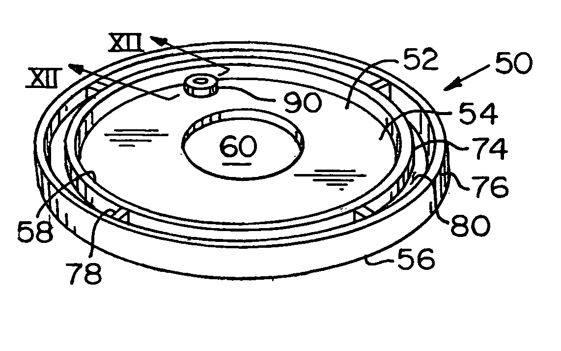 Flush valve diaphragm orifice insert and rib design