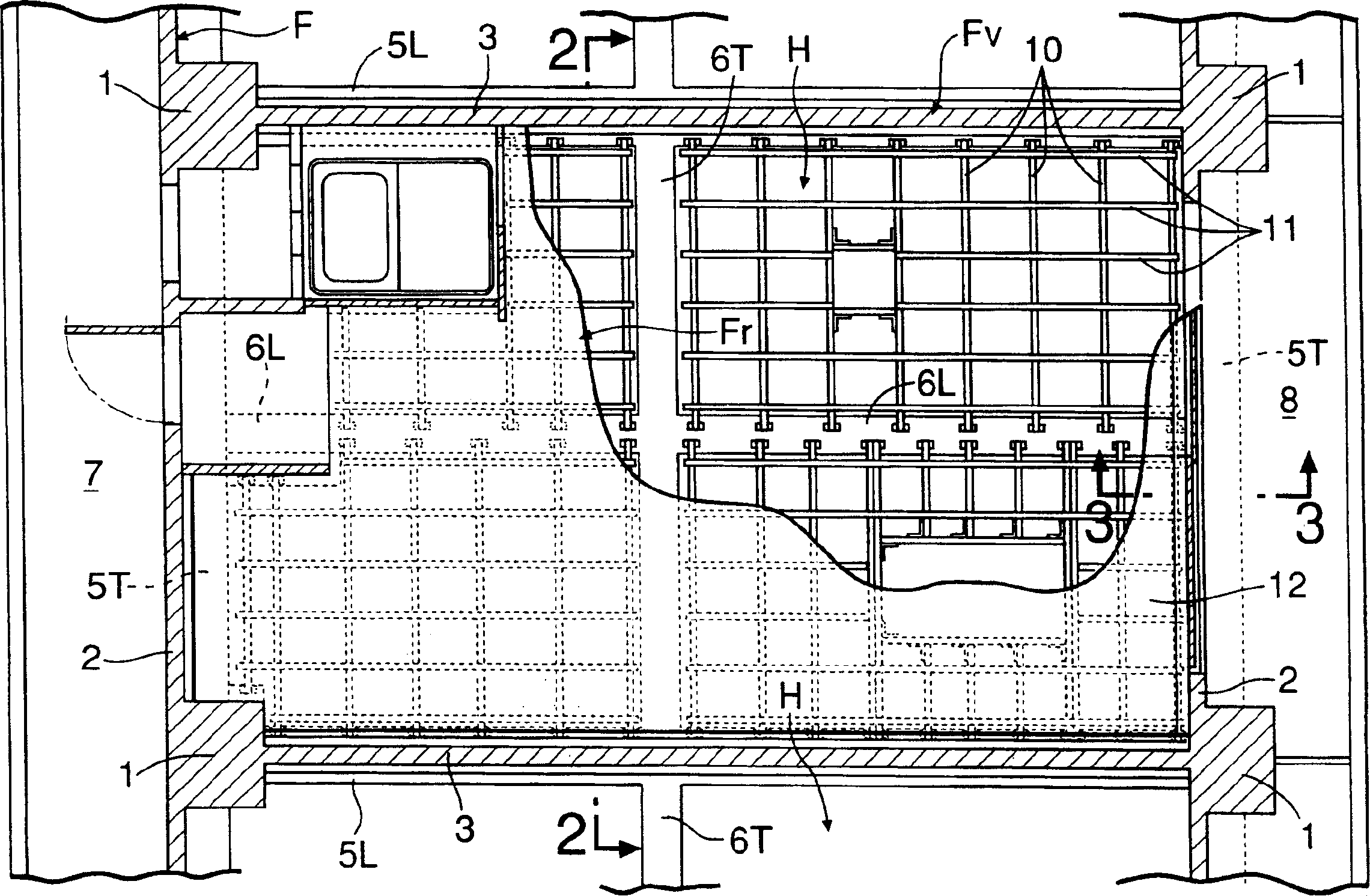 Floor support structure of building