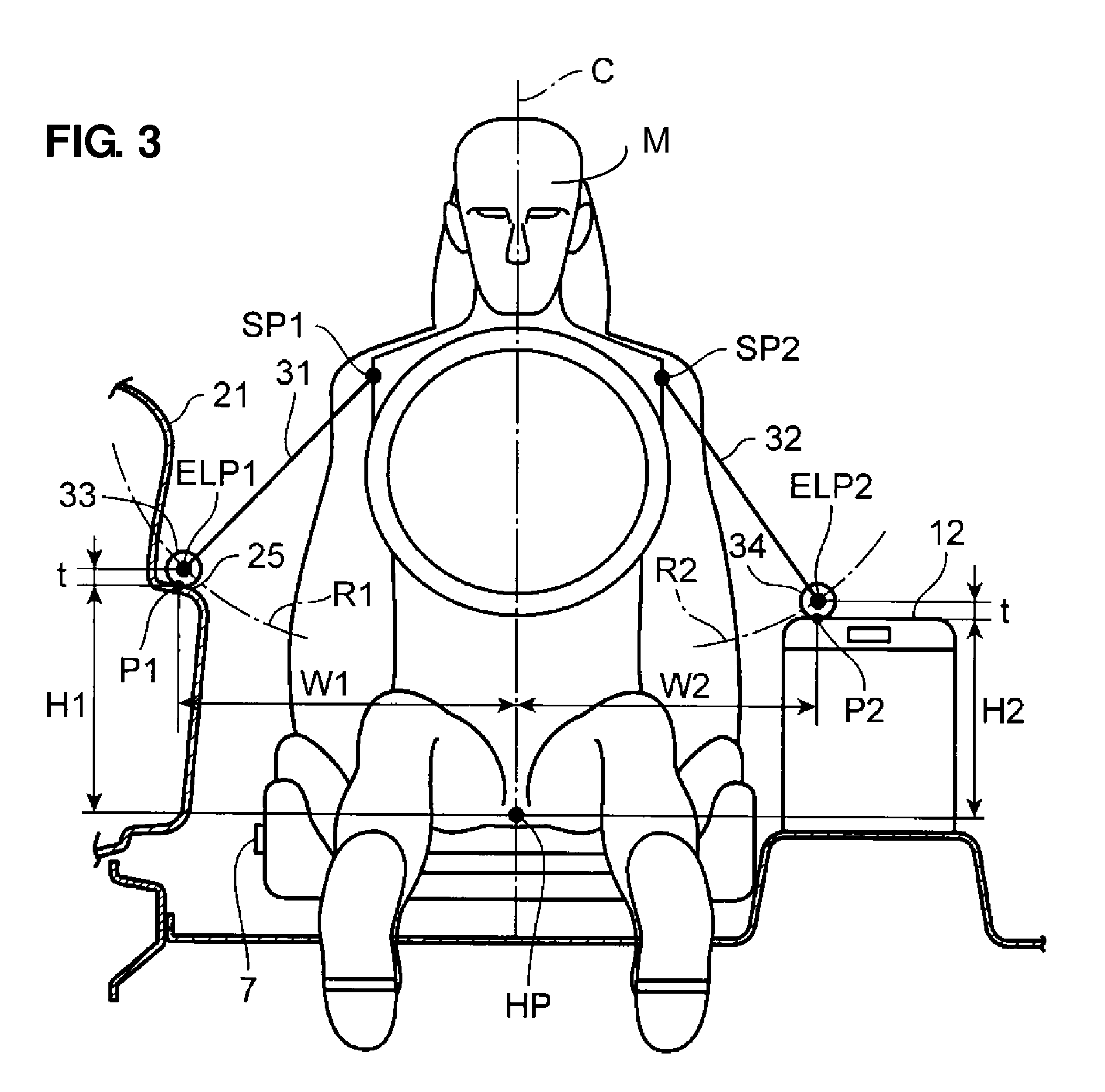 Armrest structure for vehicle and setting method of armrest height for vehicle