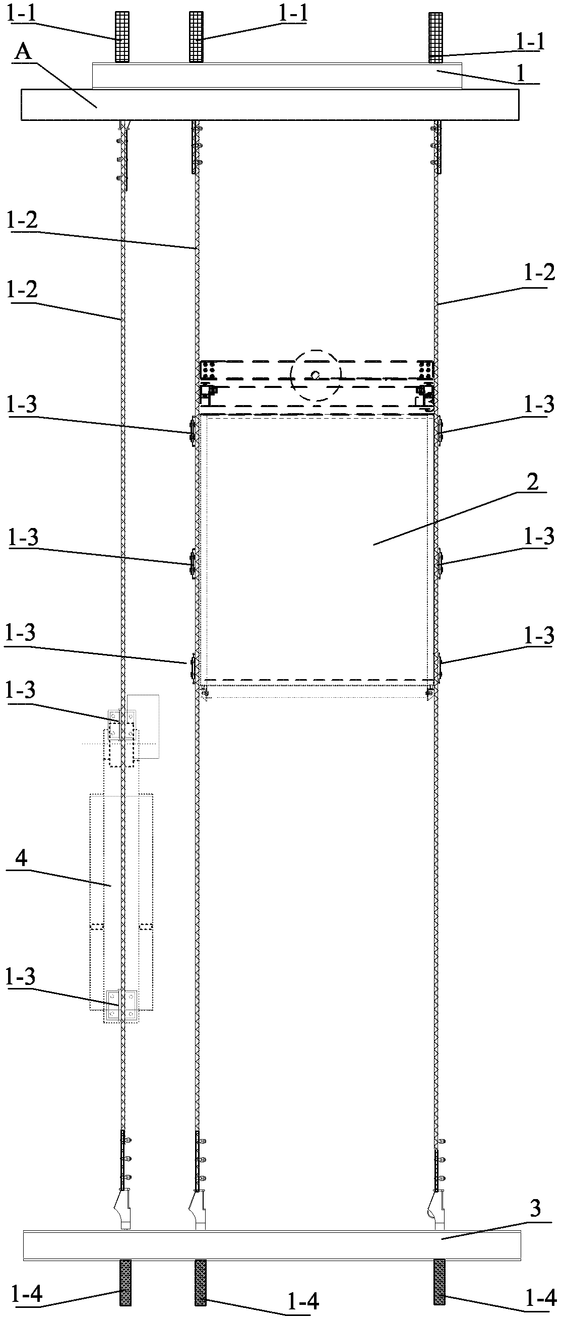 Flexible guide rail of mining elevator and arrangement method thereof