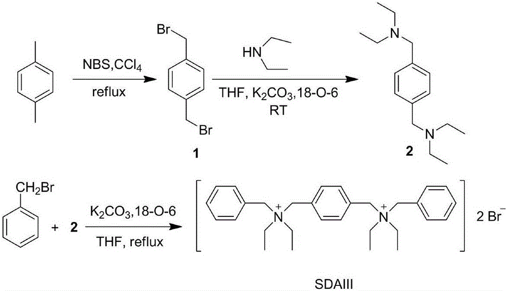 Synthesis of Trinuclear Quaternary Ammonium Salt Template and Preparation and Application of Molecular Sieve Solid Acid