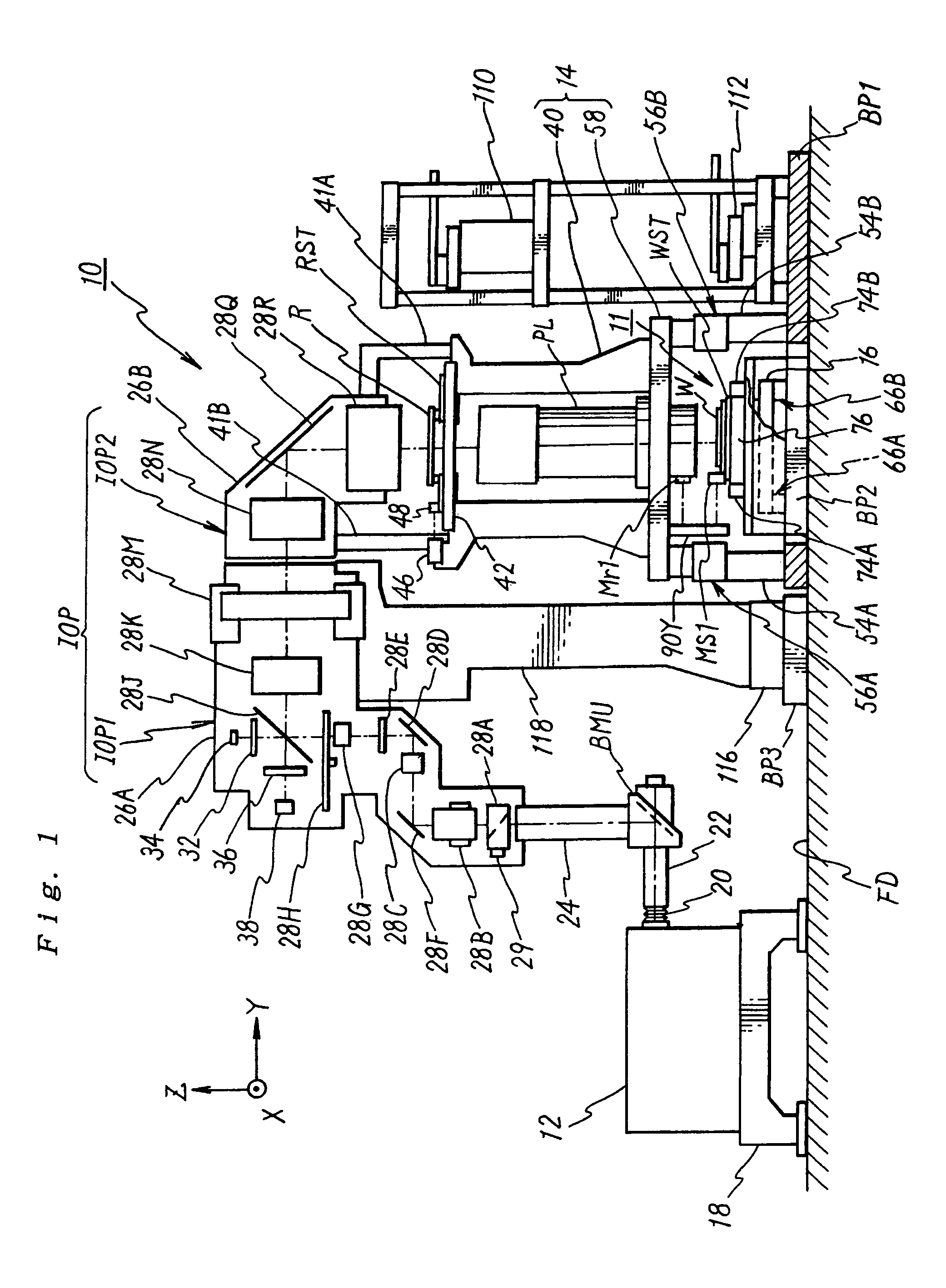 Stage device, exposure system, method of device manufacture, and device