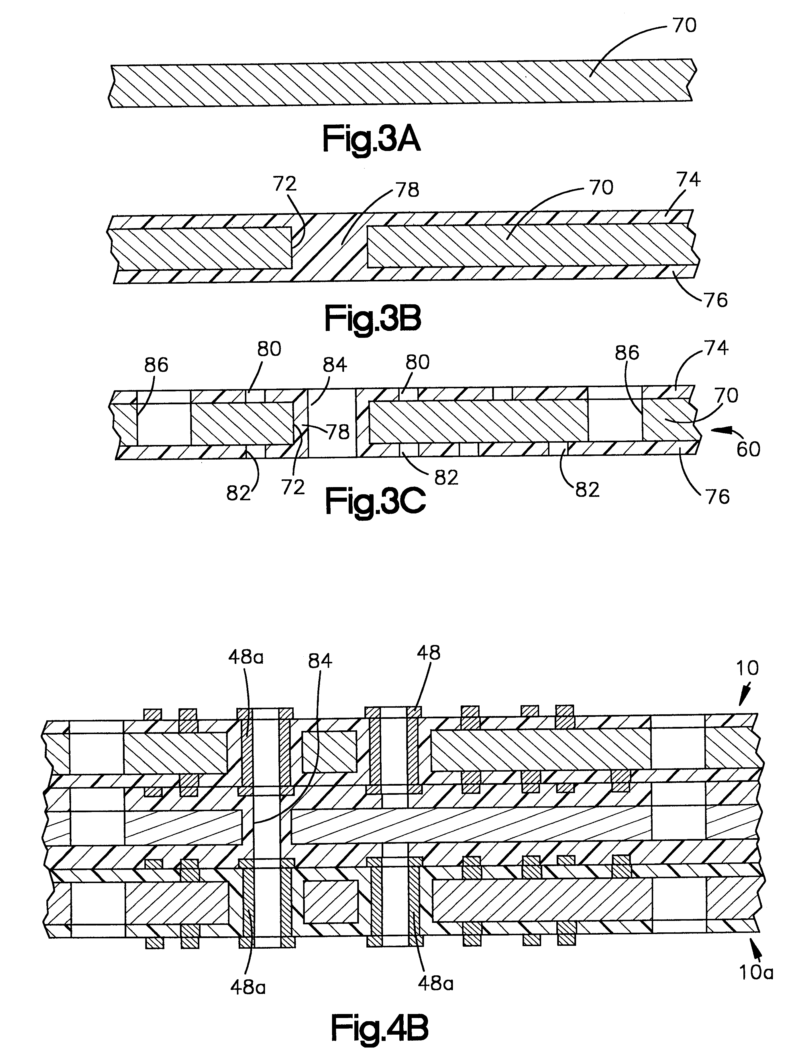 Composite laminate circuit structure and method of forming the same