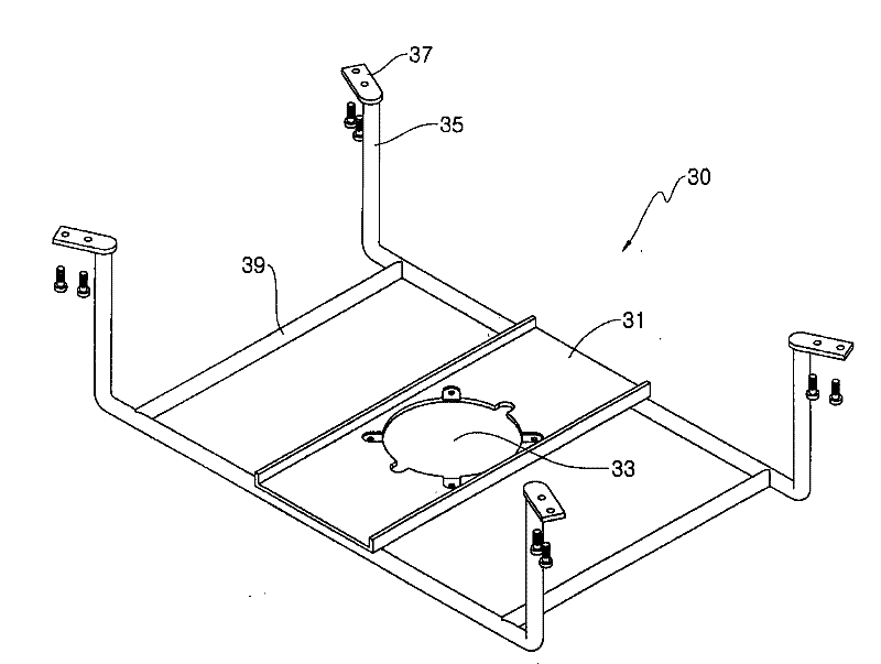 Fan support bench of outdoor unit