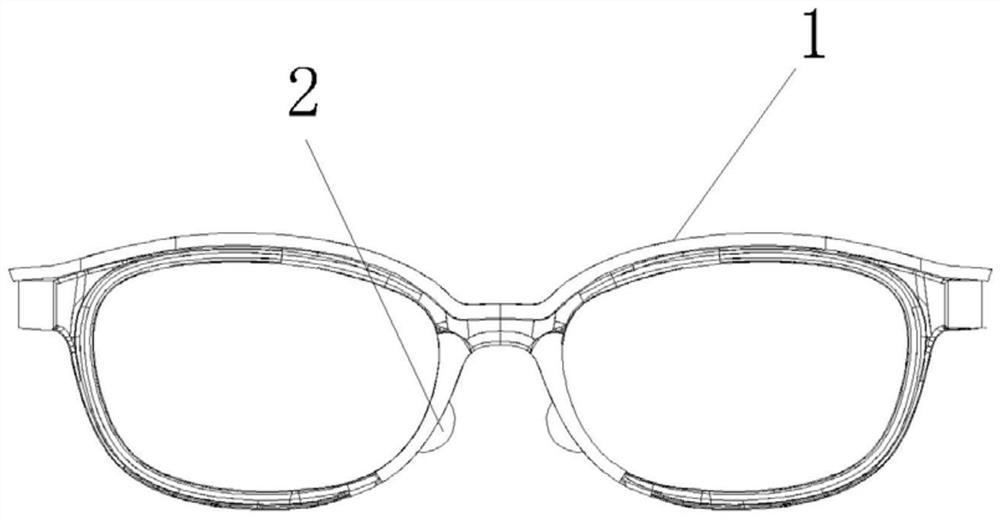 Mirror frame made of different materials and preparation method thereof