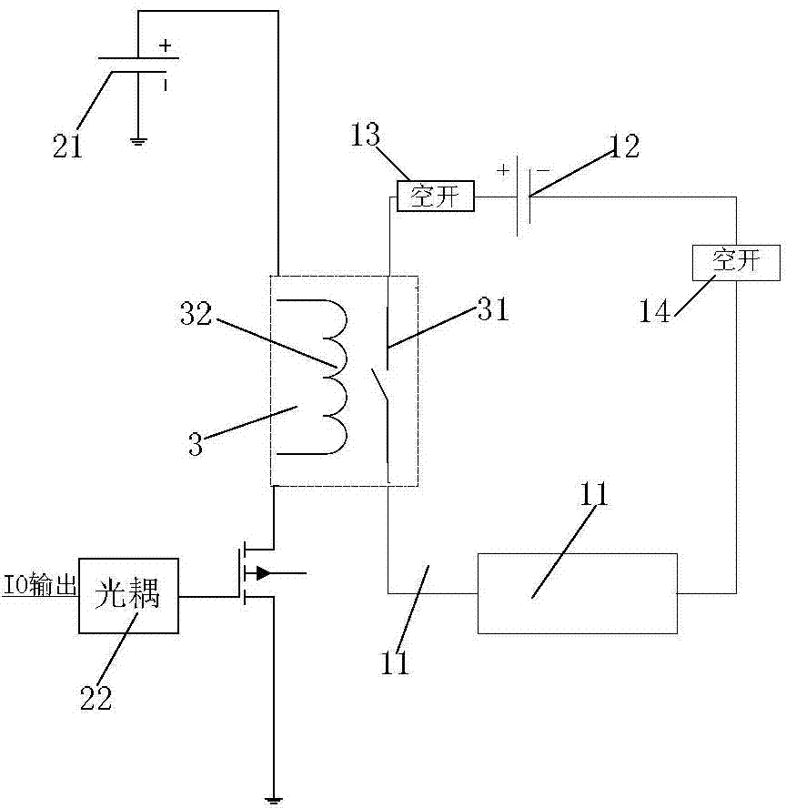 On-off control circuit for heater in power distribution cabinet