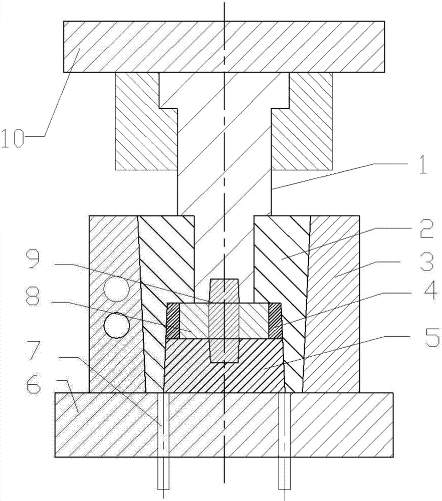 Liquid phase connected die forging integral forming method of material