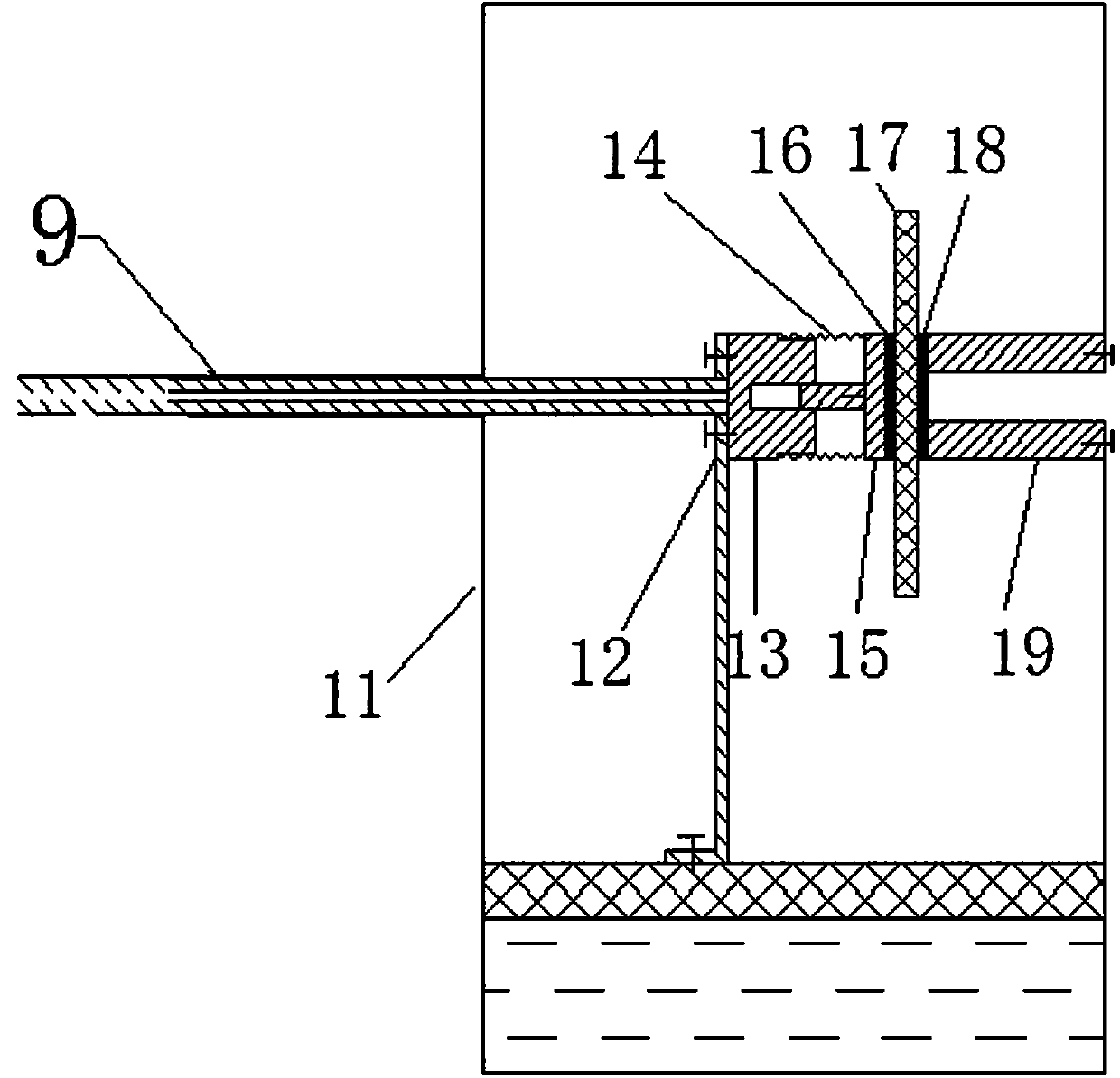 A pressure wave method measuring device for space charge distribution of flat sample