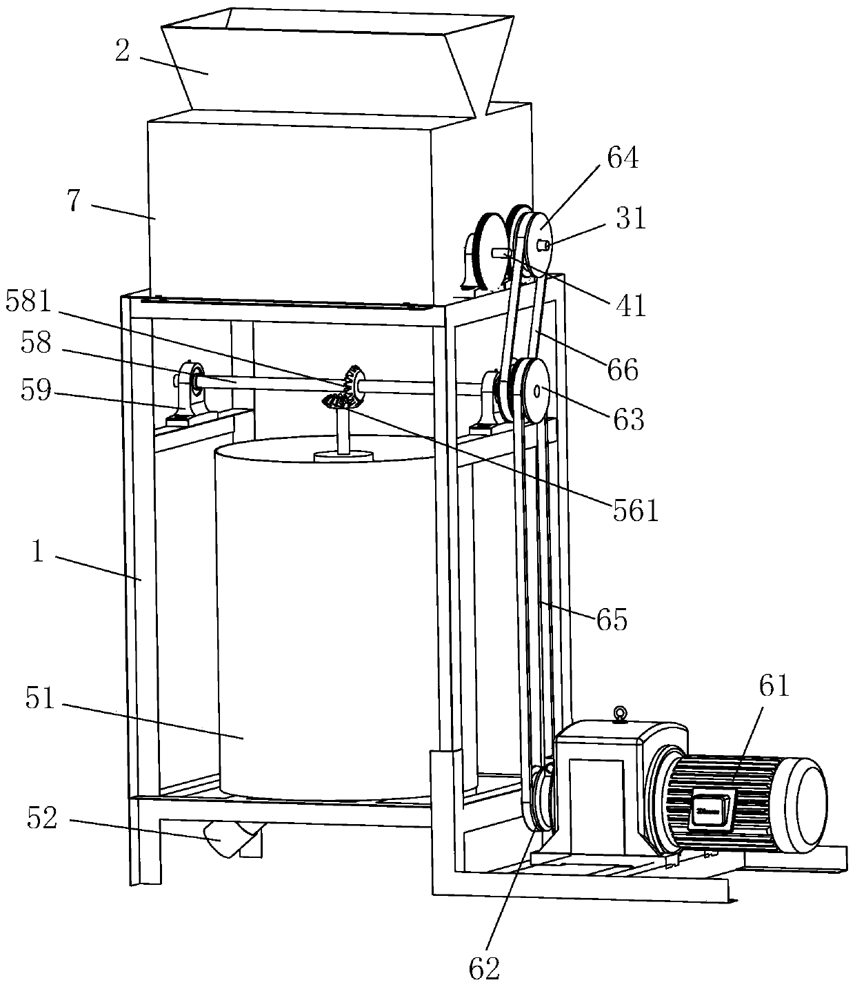 One for waste lifepo  <sub>4</sub> Crushing and stirring device for power battery