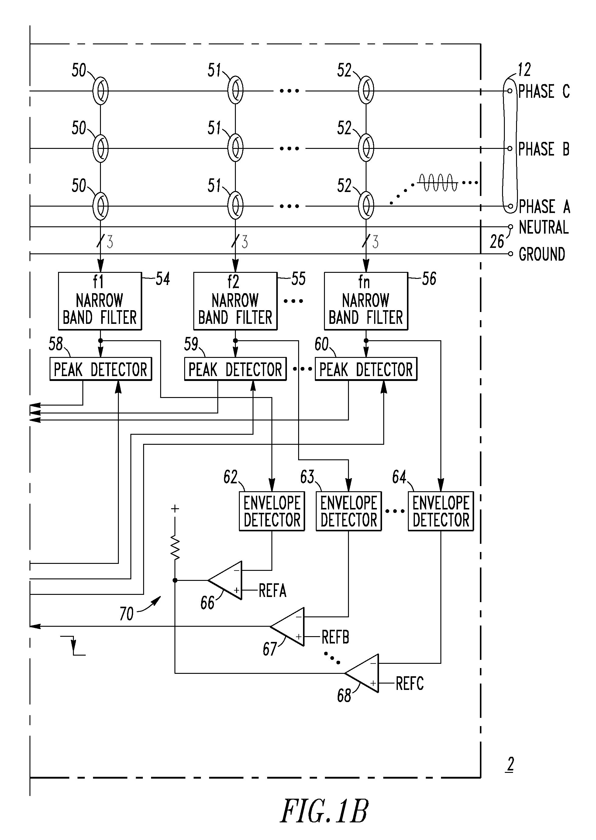 Industrial arc fault circuit interrupter and method of detecting arcing conditions