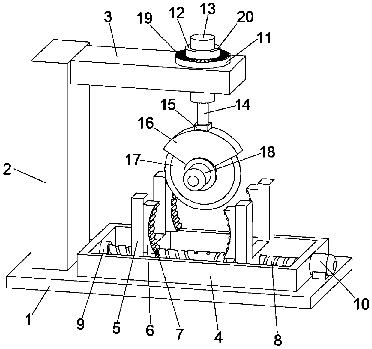 Cutting device for machining building materials