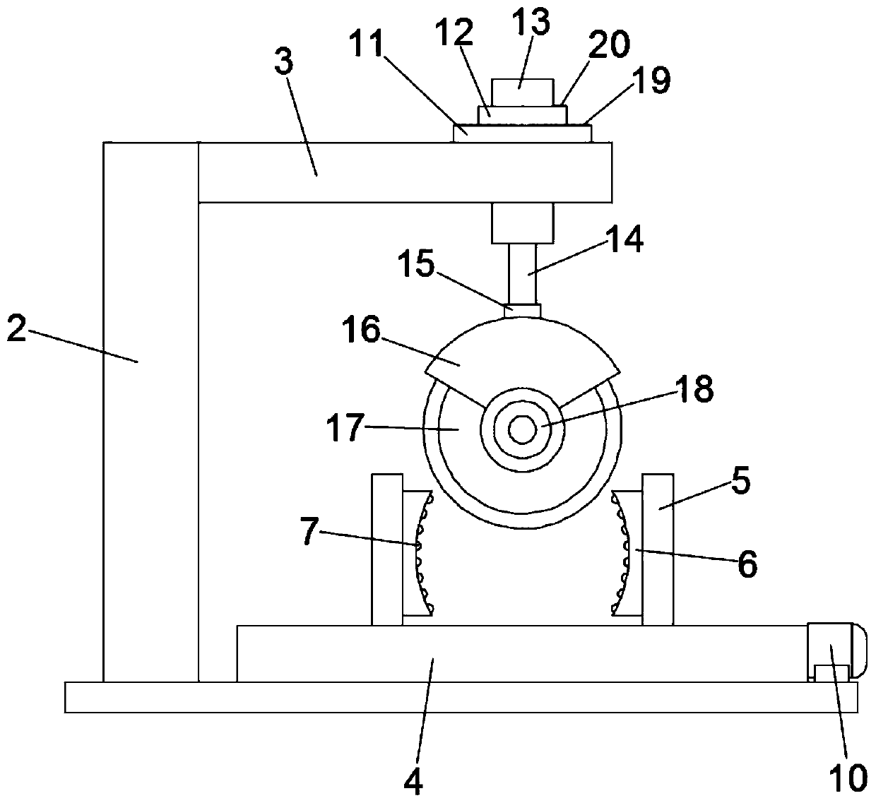 Cutting device for machining building materials