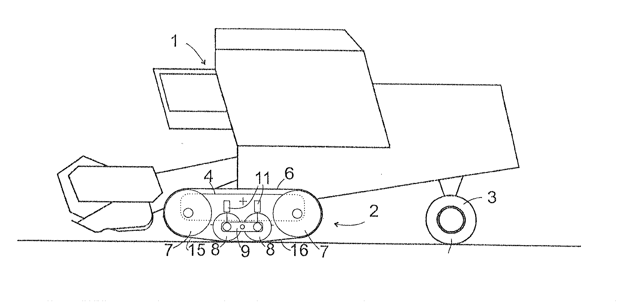 Vehicle comprising a crawler track assembly