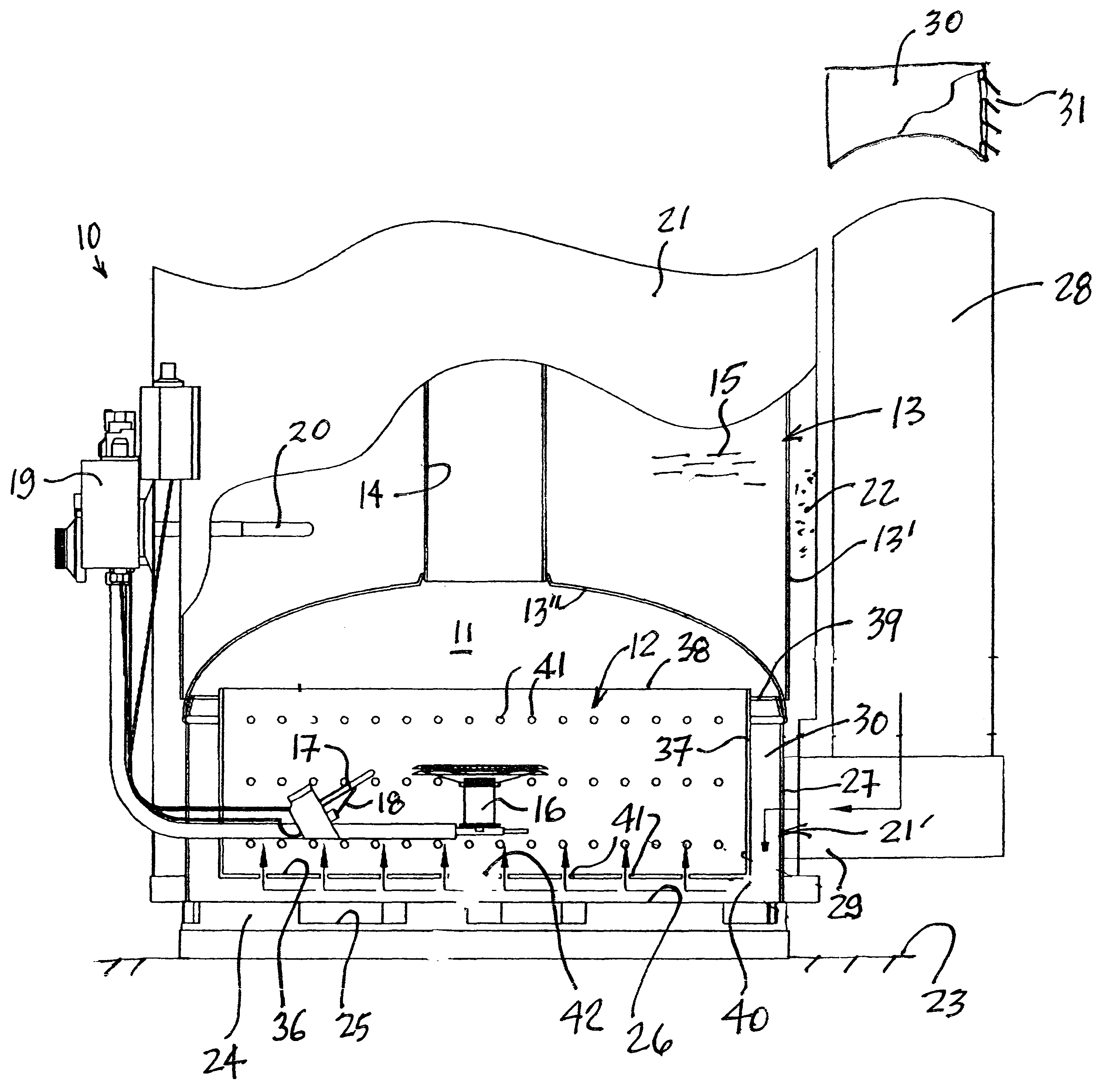 Combustion chamber shield for hot water heaters