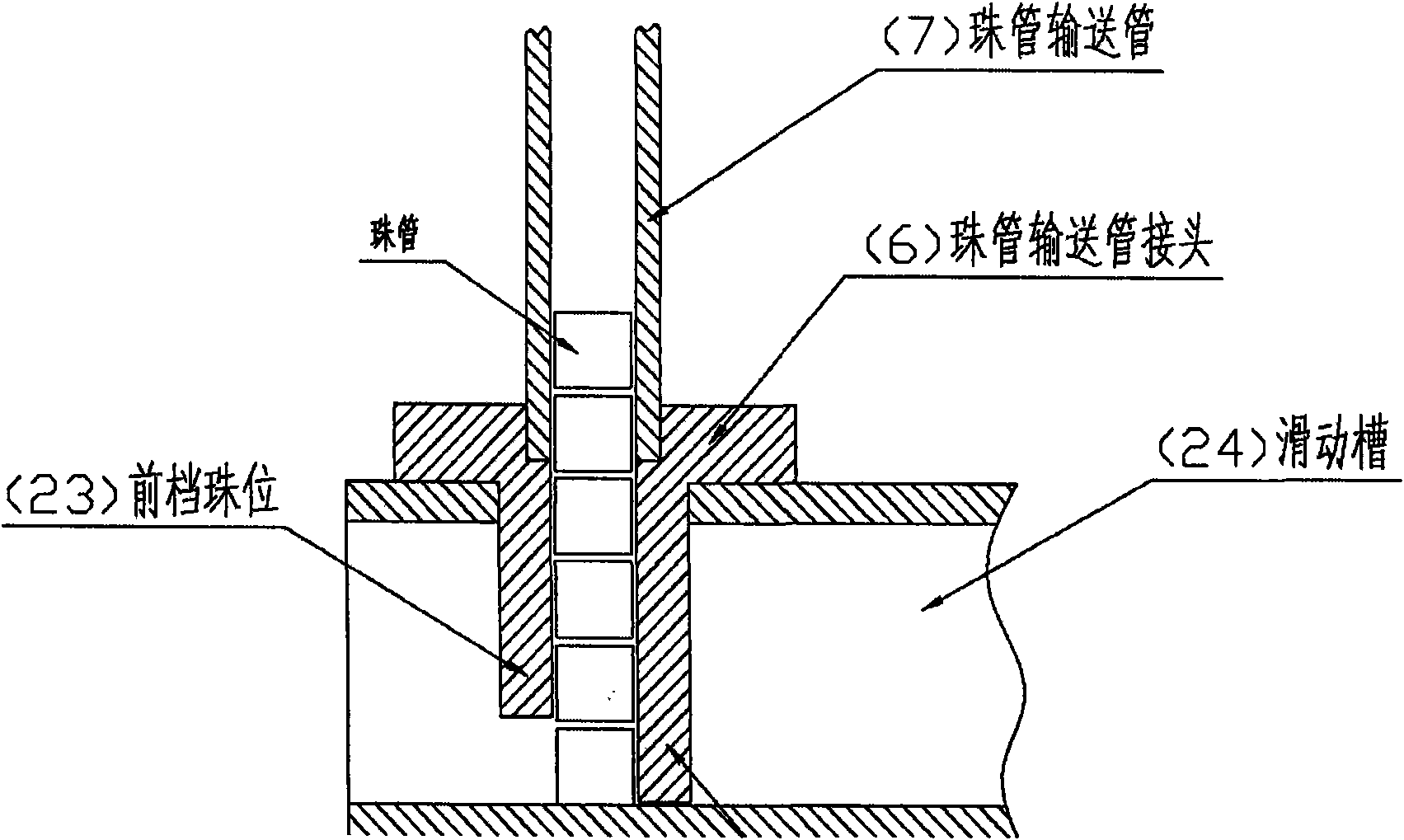 Device for arranging embroidering bead tube for common embroidery machine