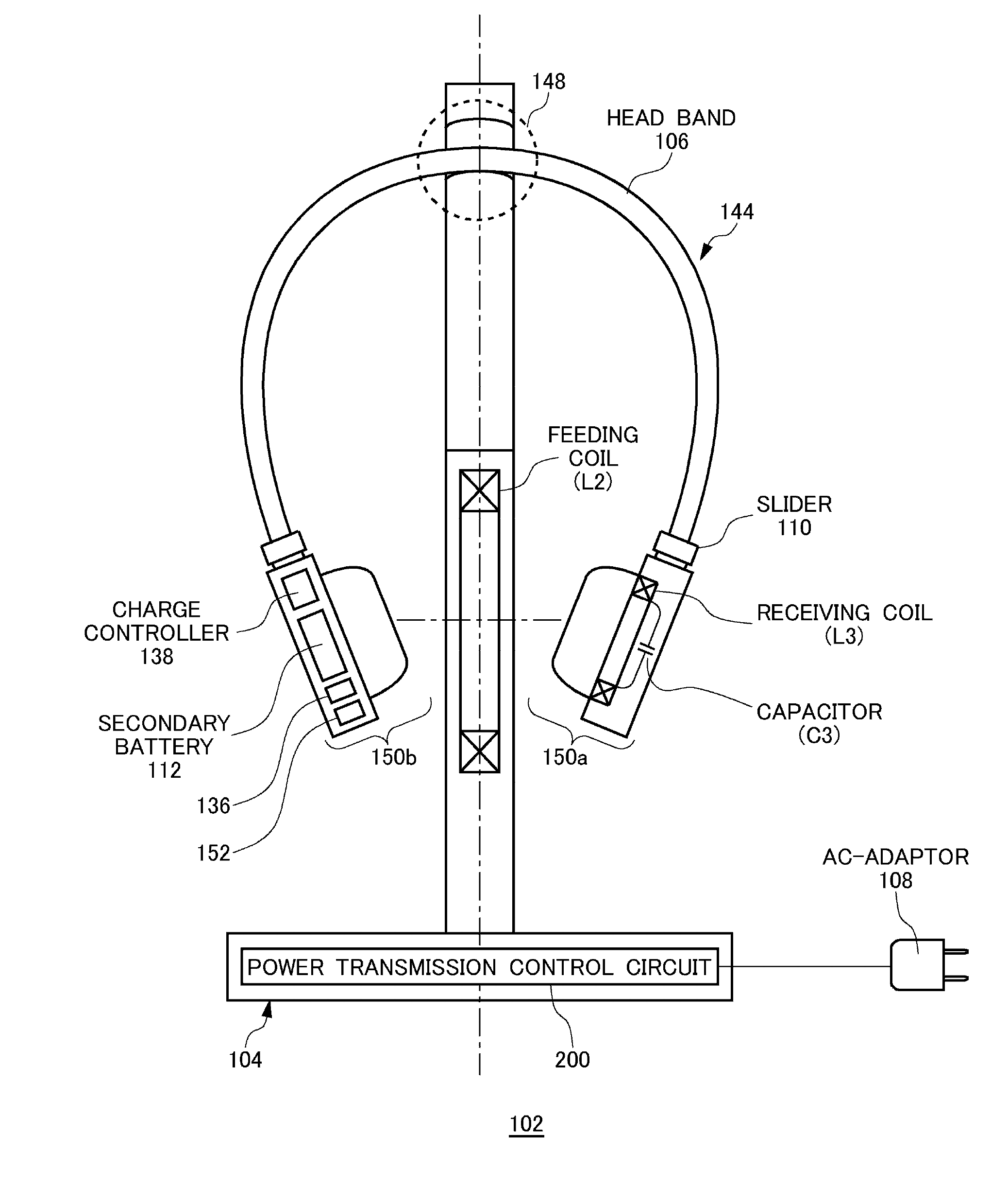 Headphone, headphone stand and headphone system