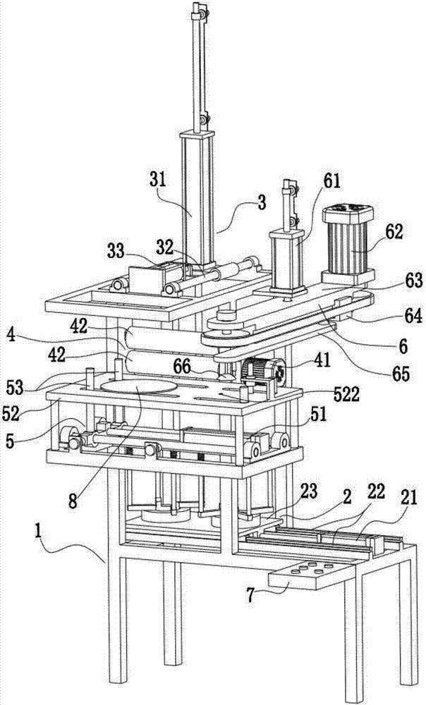 Automatic feeding machine for pot punch forming device