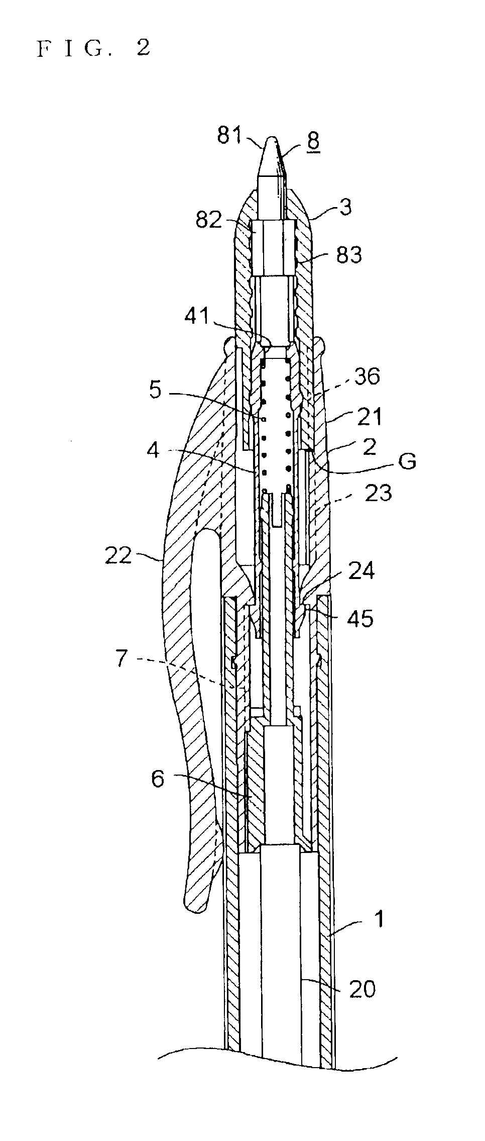 Rotary bar-projecting mechanism for push-button implement