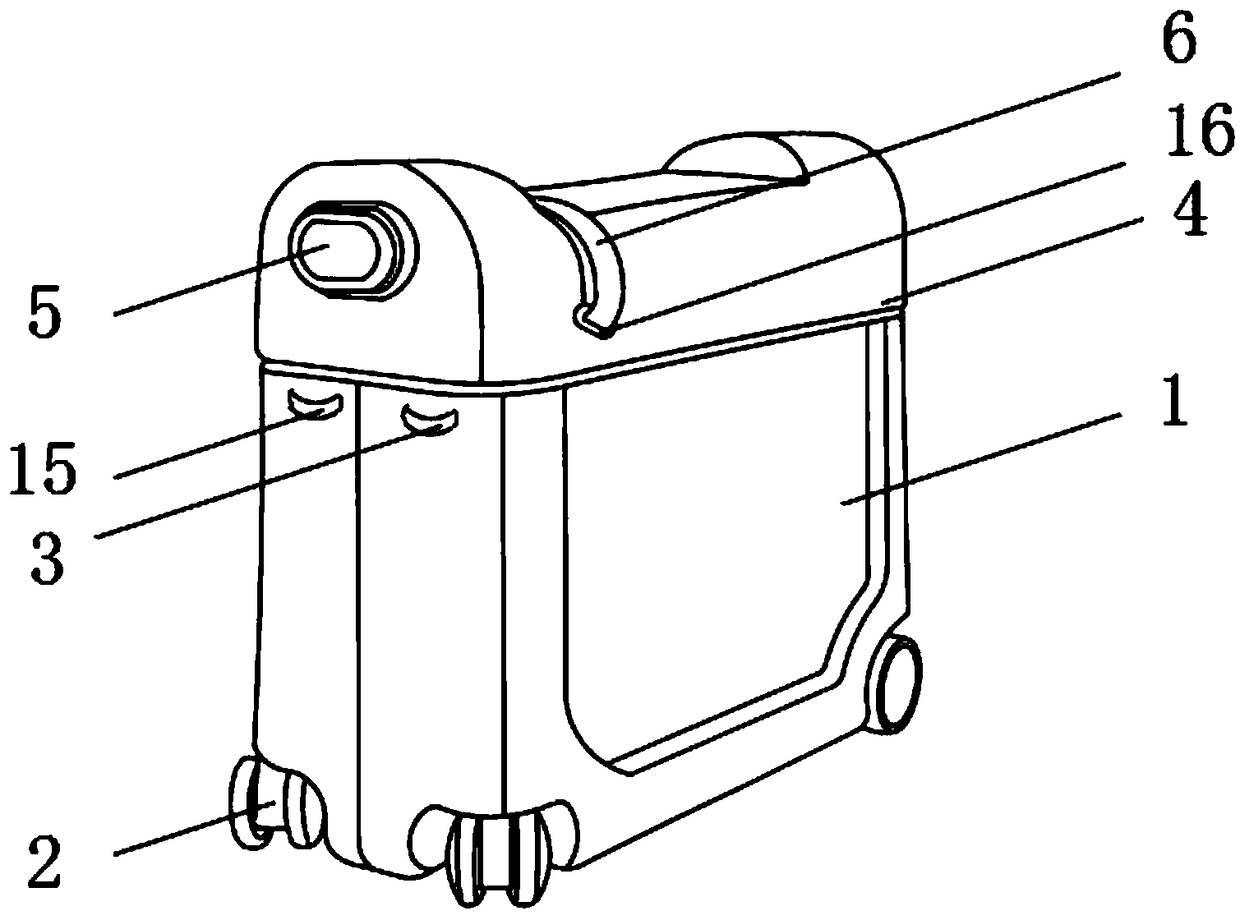 Riding cabin-into-bed child suitcase