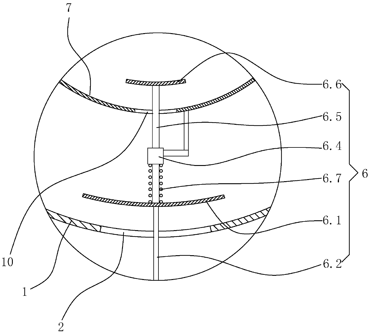 Trigger type flow discharge device capable of increasing survival rate of fry