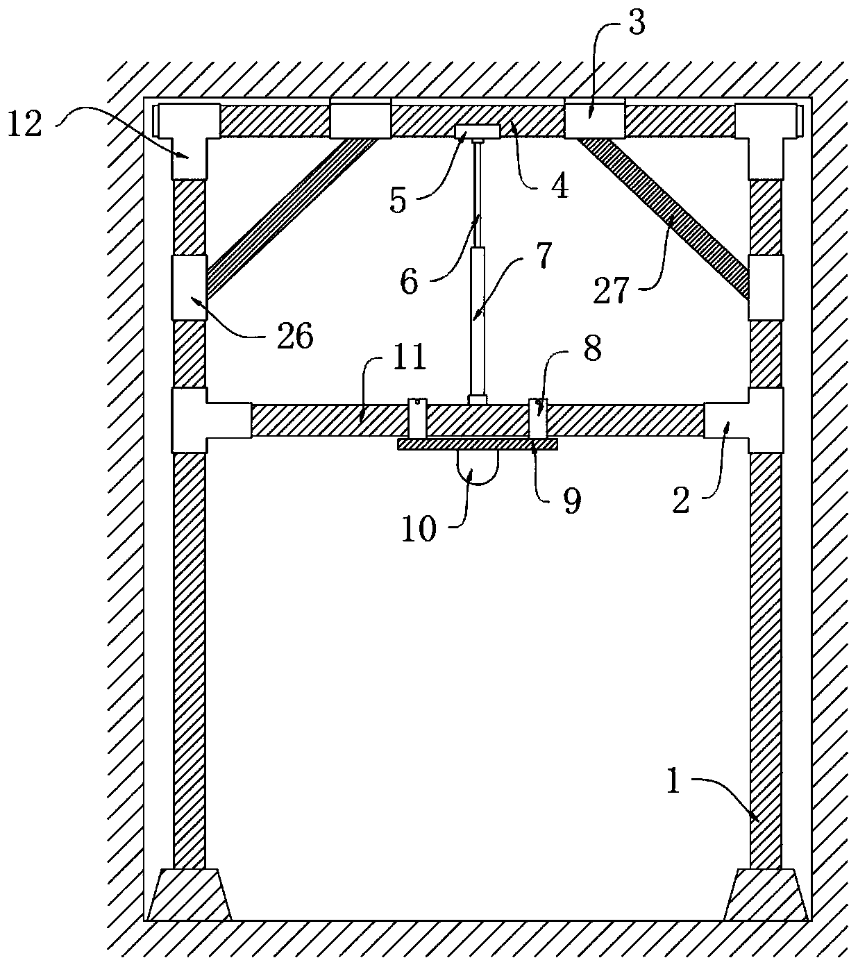 Roadway supporting top layer subsidence early warning device