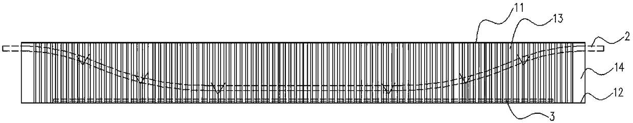 Steel corrugated shell and prestressed concrete composite beam and construction method thereof