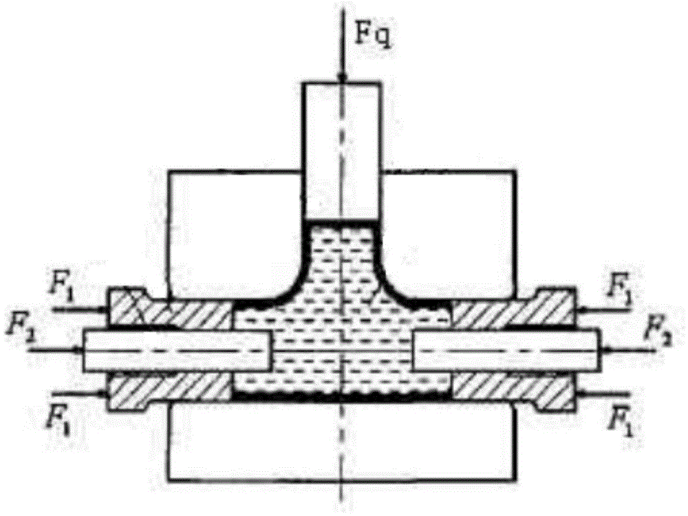 Lock catch type rigid and plastic compound bulging die for hydraulically-controlled T-branch pipe