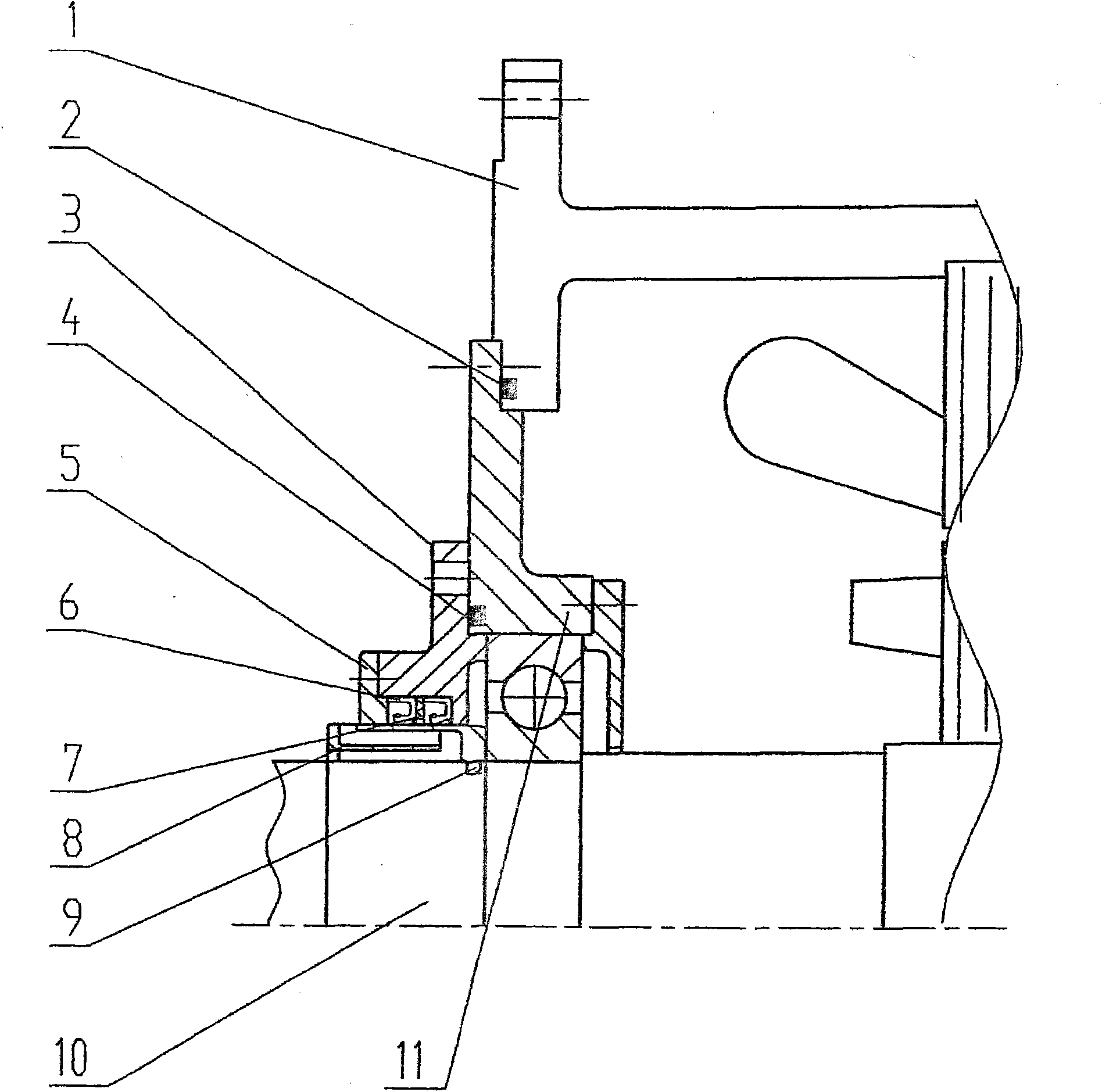 Dynamic sealing device having cooling function for high-power and high-speed submerged motor