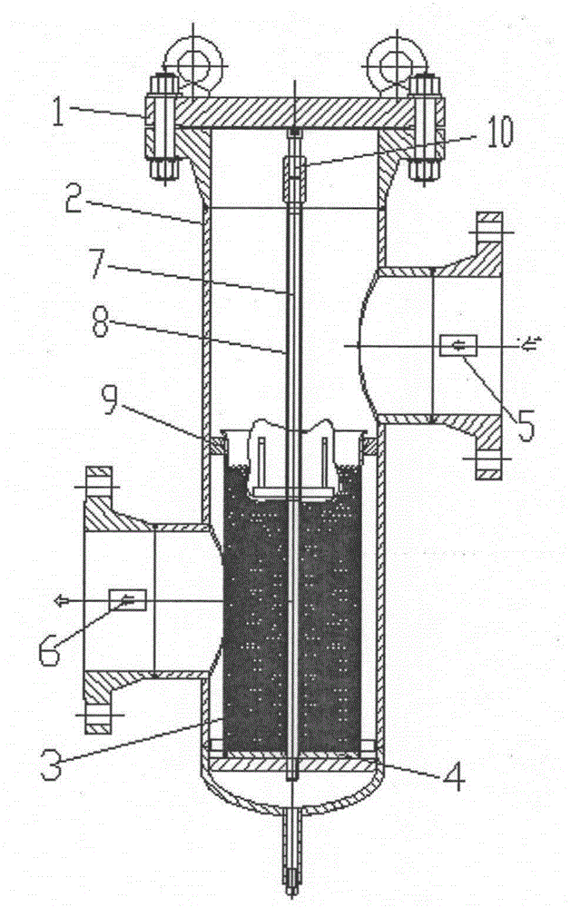 Natural gas filtering device and using and disassembling method thereof