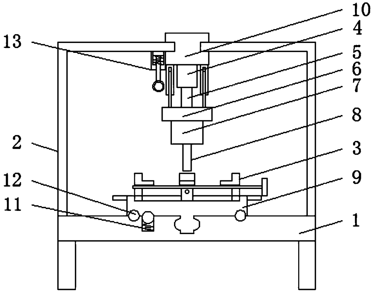 Drilling device used for forged steel pressure release valve connecting flange machining