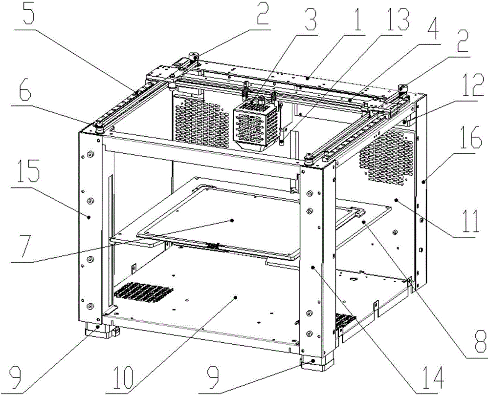Full-automatic leveling structure for 3D printer