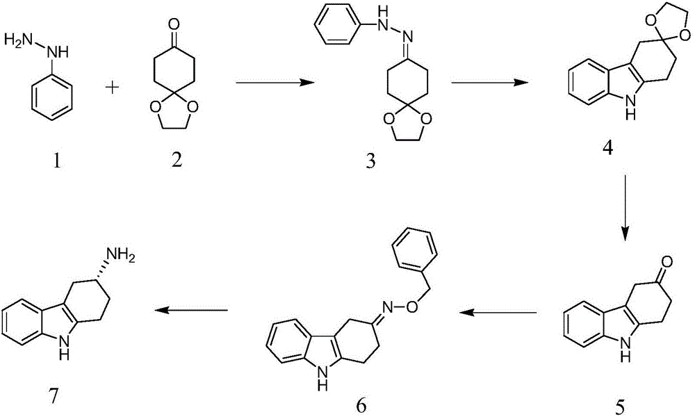 Synthesis method for (R)-3-amino-1,2,3,4-tetrahydrocarbazole