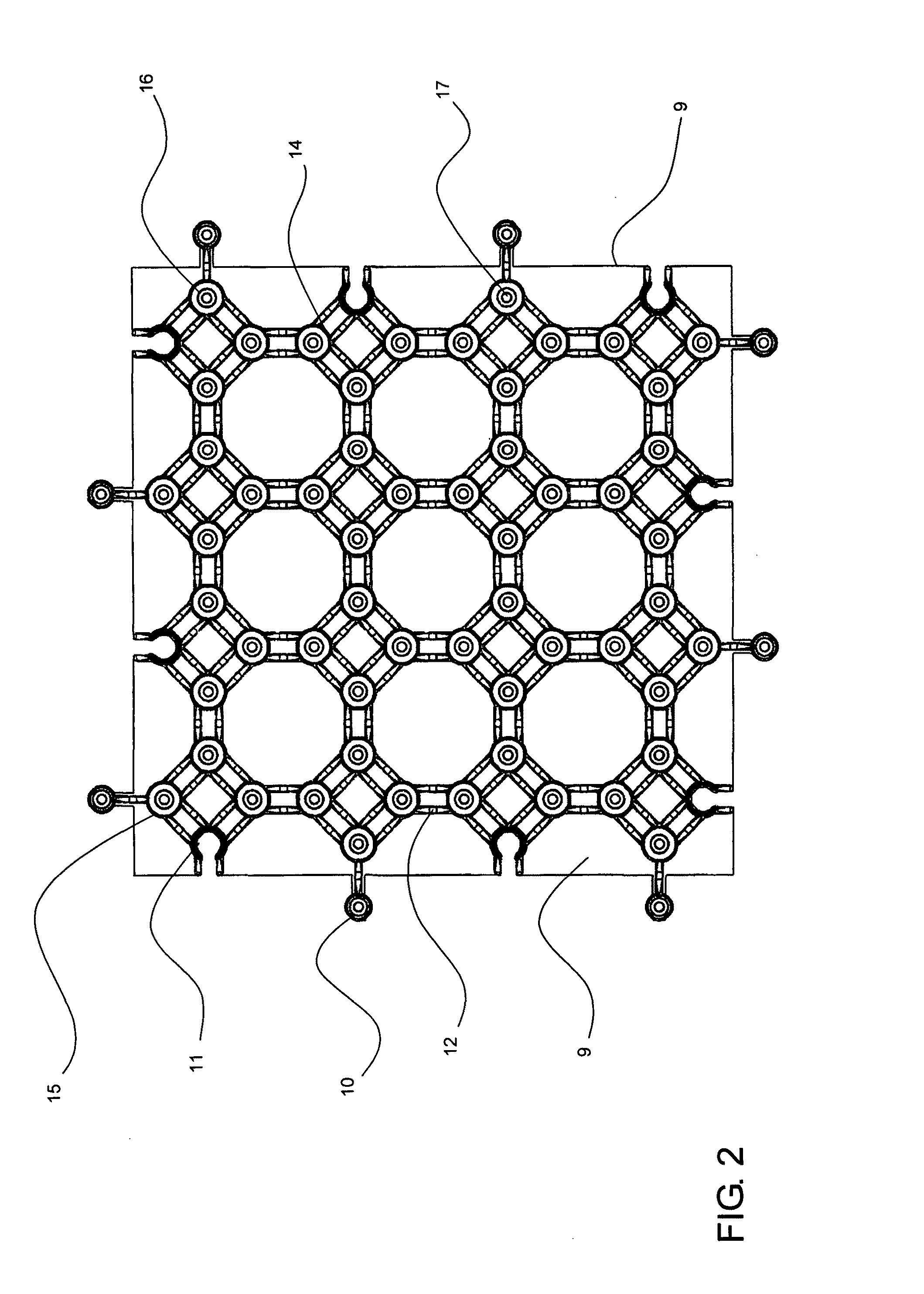 Radiant mat grid