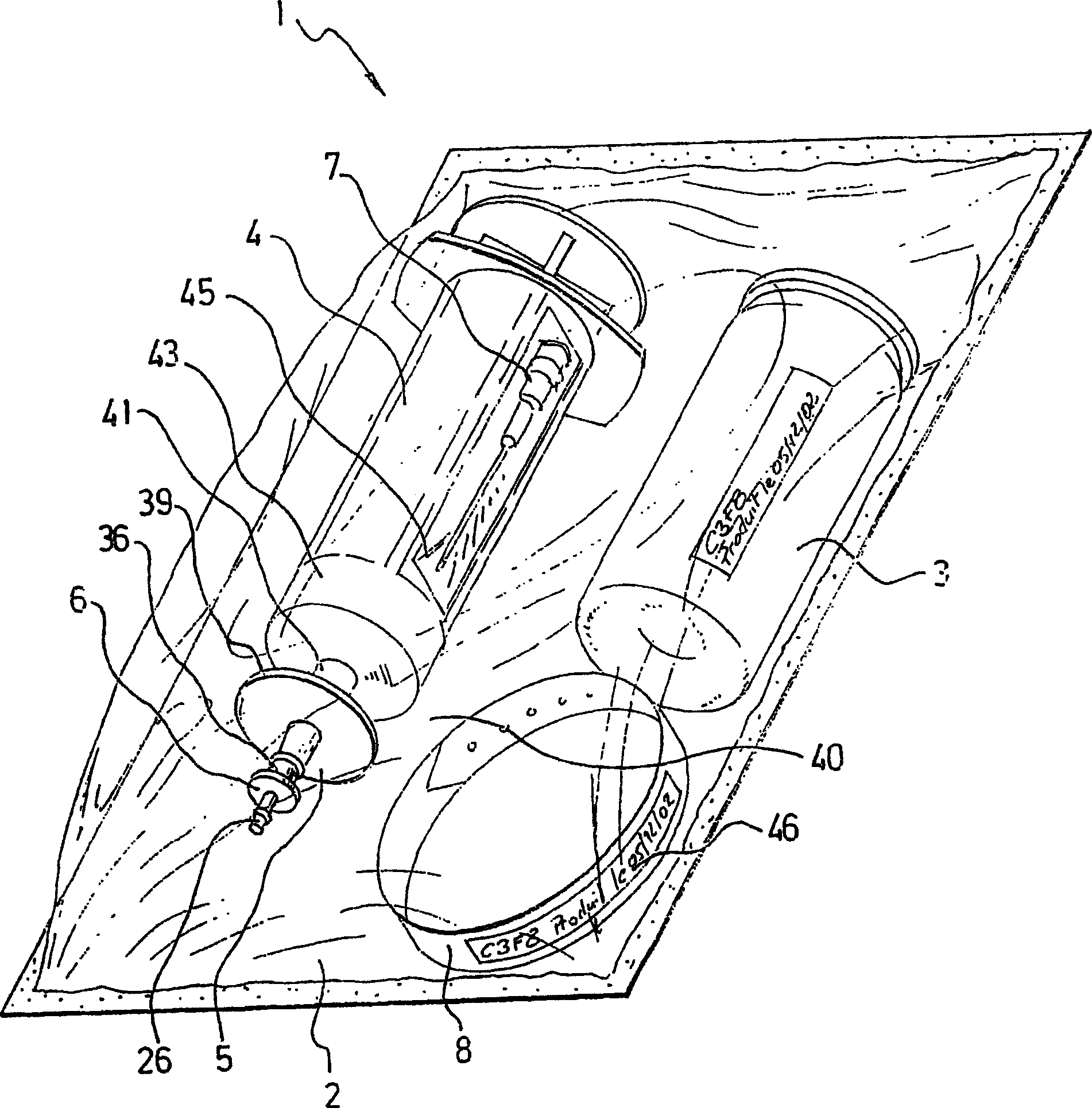 Device and procedure for the extemporaneous preparation of an individual quantity of sterile liquid