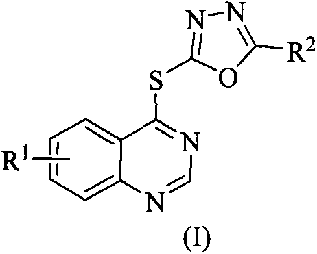 Quinazoline-containing 1,3,4-oxadiazole derivative, and preparation method and application threreof
