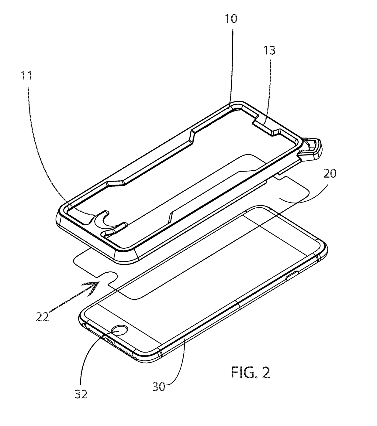 Frame for Aiding in Screen Protector Application
