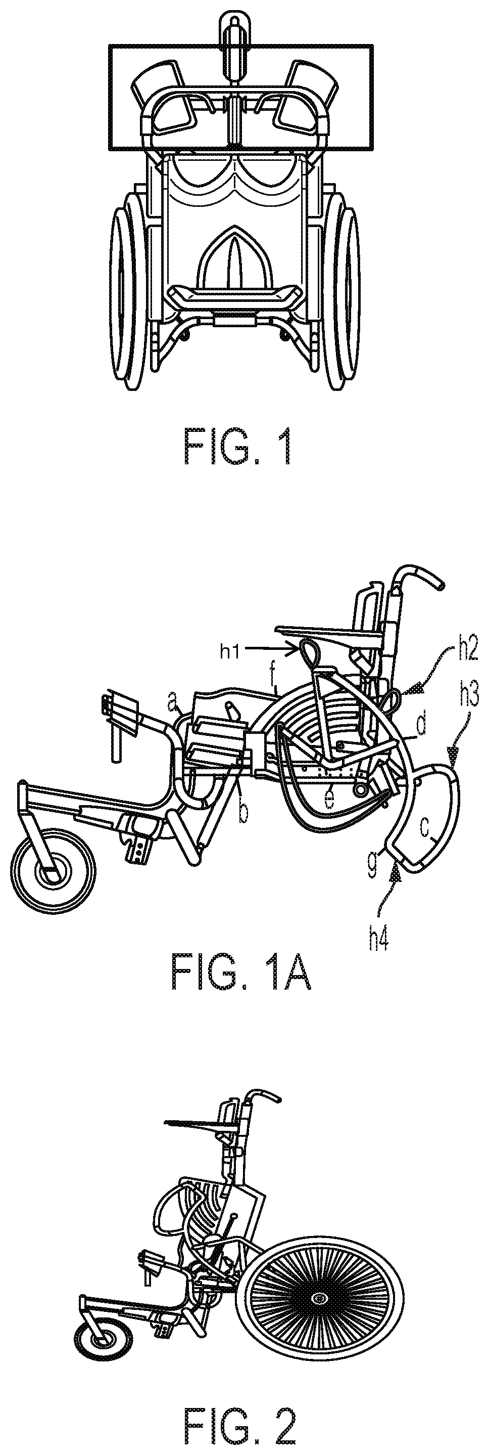 Easy to use portable manual standing wheelchair with safety features and for outdoor use