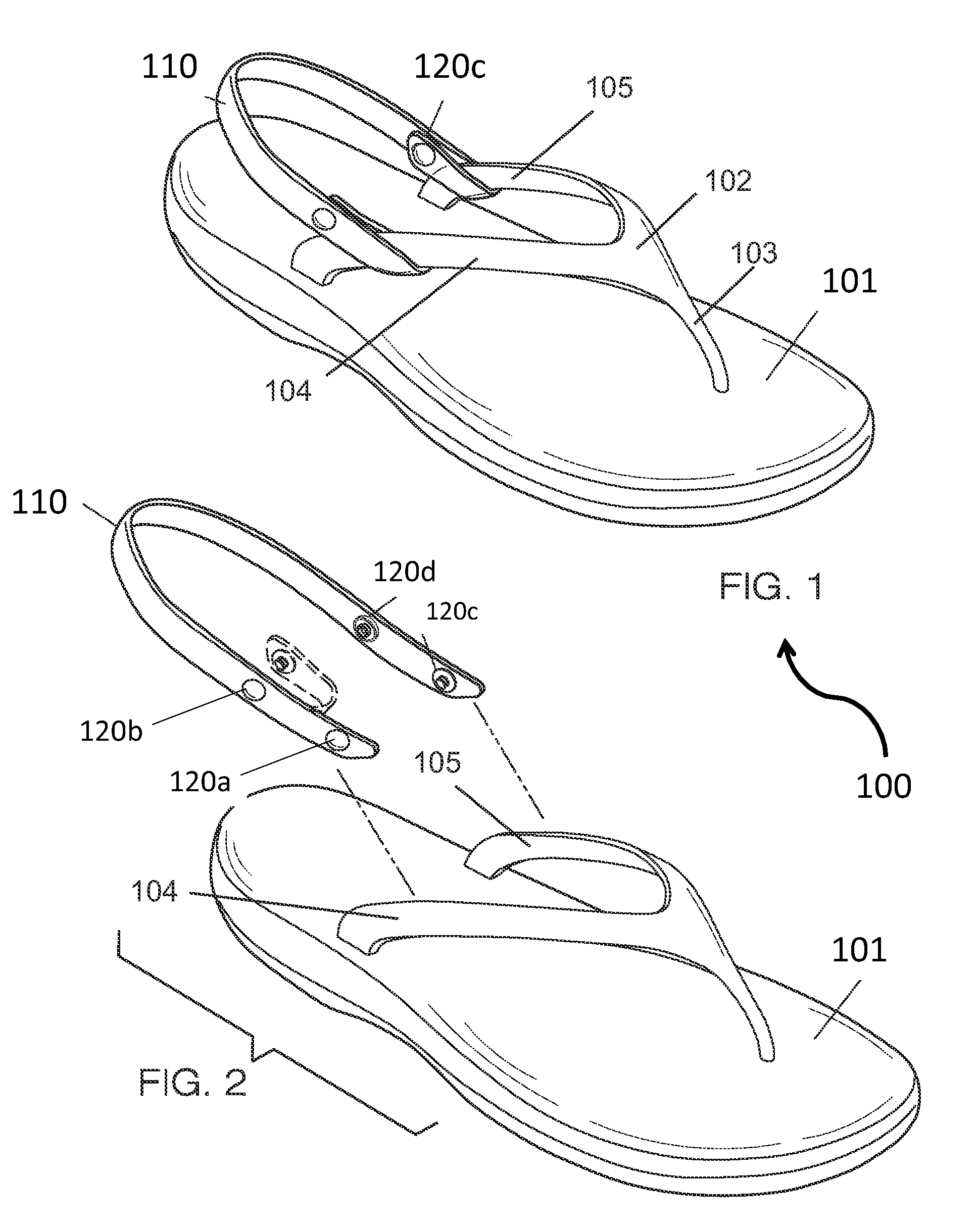 Flip-flop back strap device
