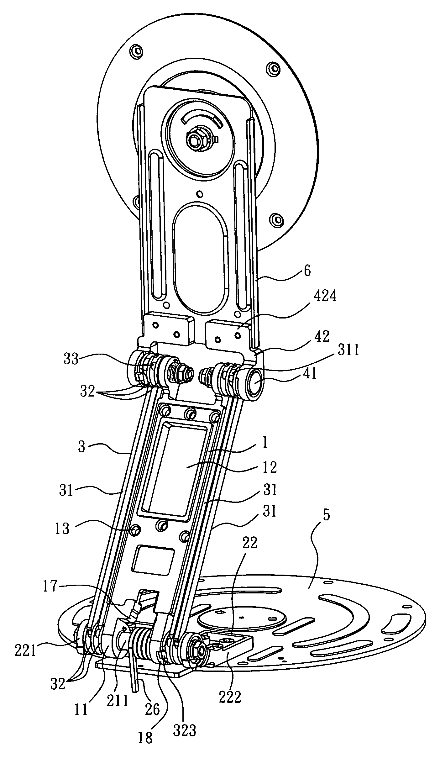 Axle mechanism capable of adjusting an elevation