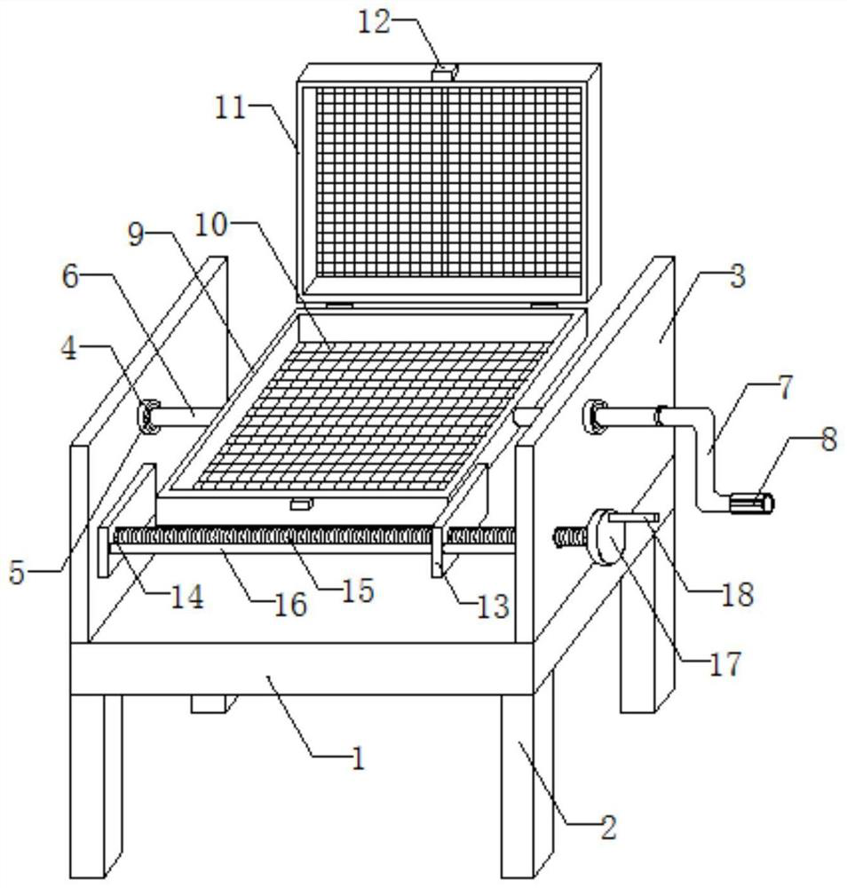 Airing rack capable of manually turning over radix astragali and using method of airing rack