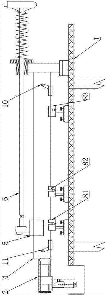 Automatic feeding and discharging pushing rod device of freeze dryer