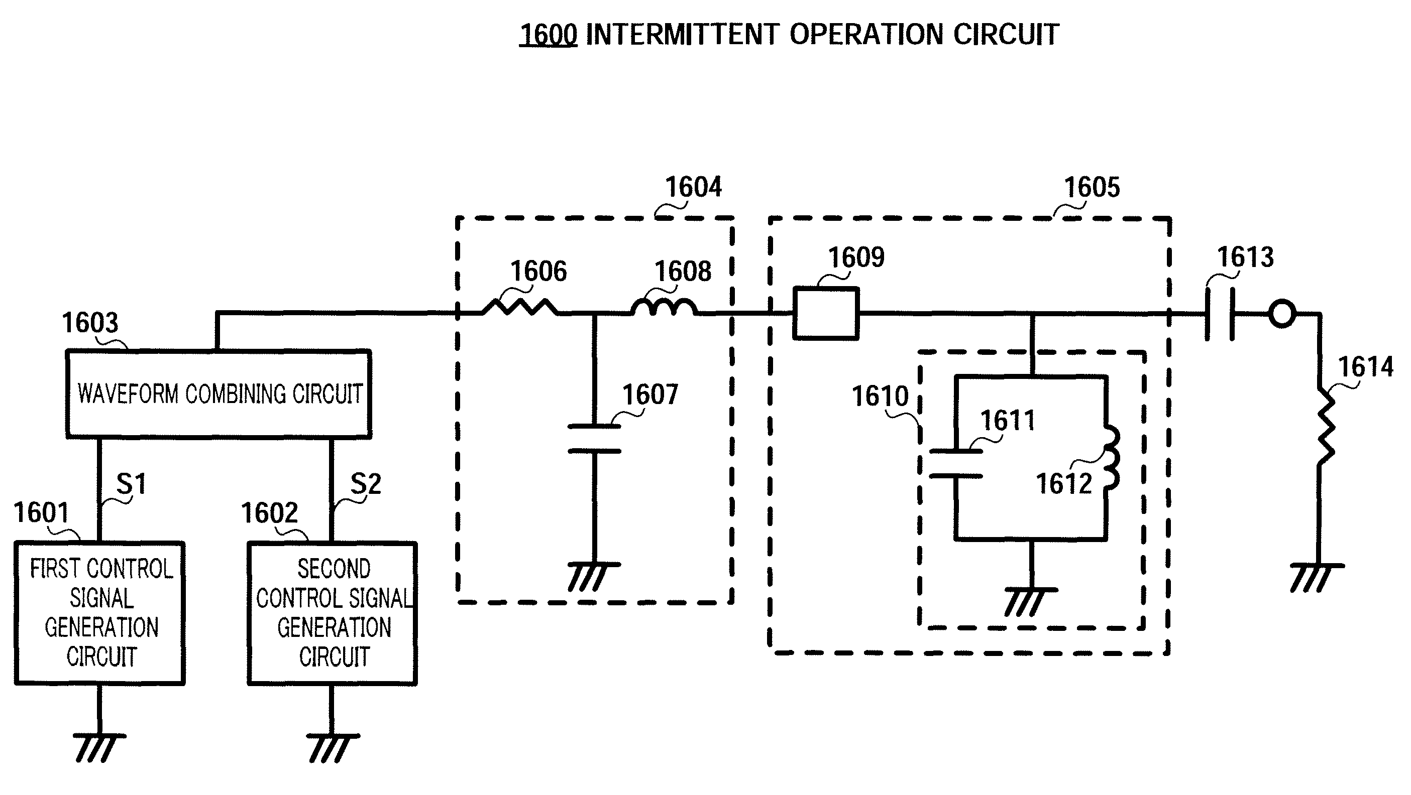 Intermittent operation circuit and modulation device